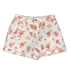 White floral high waisted American eagle Jean shorts